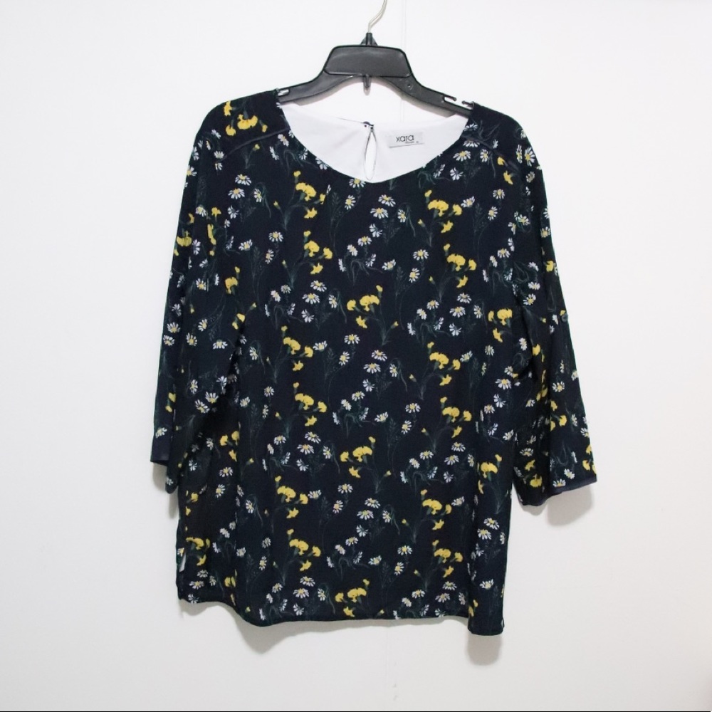 Quarter Sleeved Blue Printed Blouse